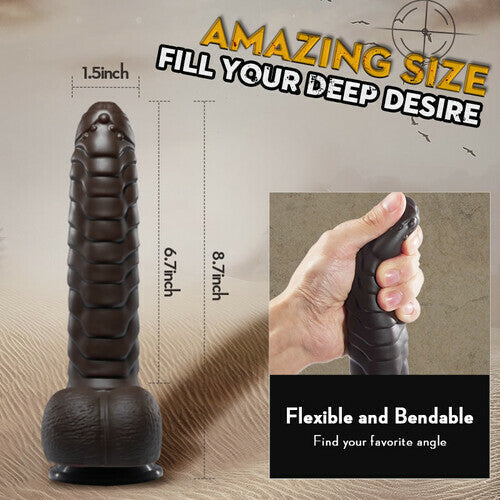 22 cm Uncircumcised Texture Vibrating Thrusting Dildo