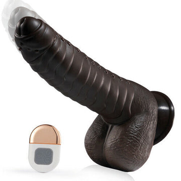 22 cm Uncircumcised Texture Vibrating Thrusting Dildo
