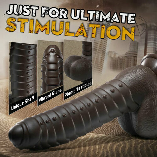 22 cm Uncircumcised Texture Vibrating Thrusting Dildo