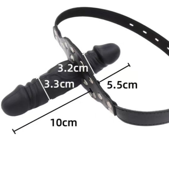 Dildo Mouth Gag Black Double-Ended