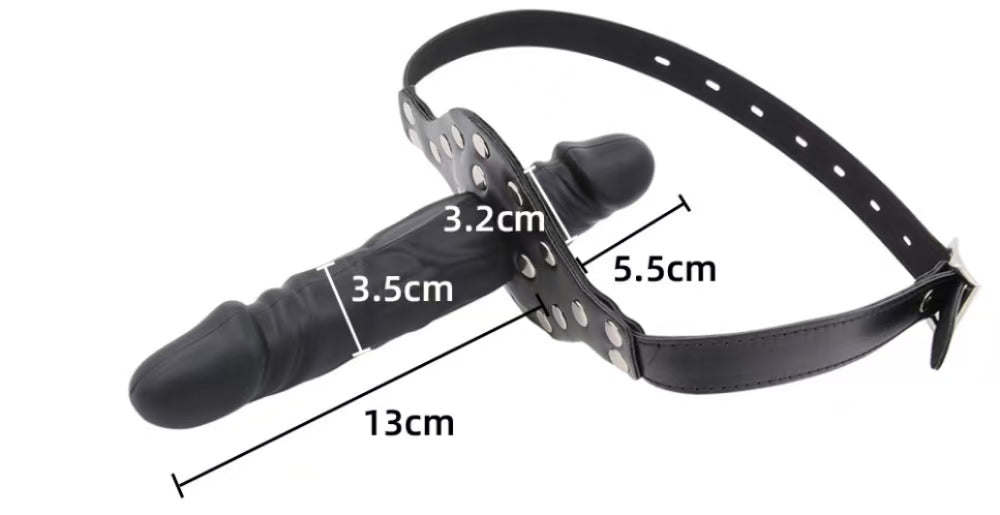 BDSM Double Head Face Dildo Gag