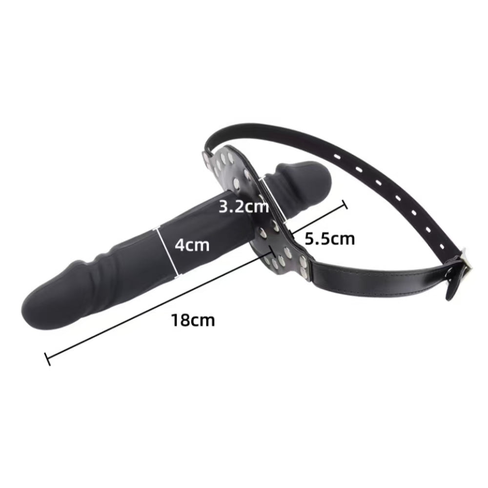 17.8 cm Flesh Mouth Double Head Dildo Gag