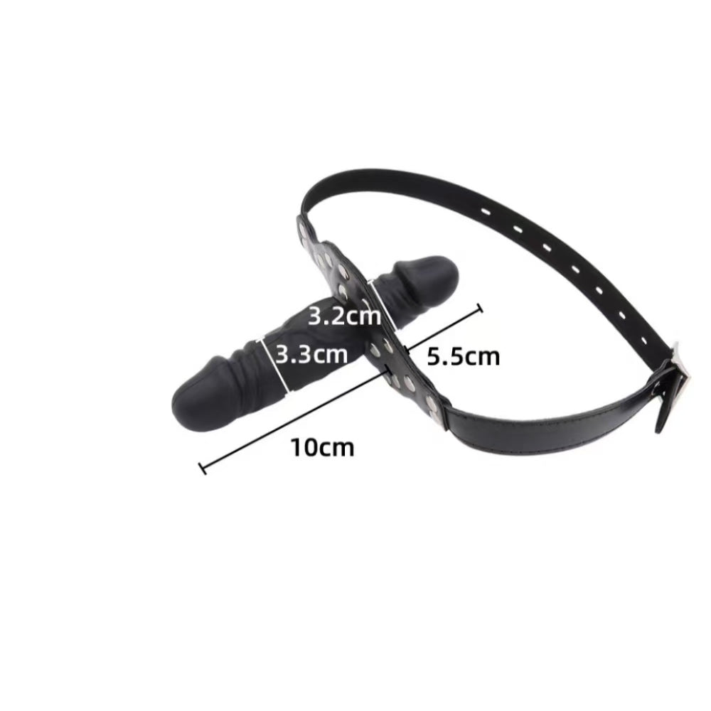 17.8 cm Flesh Mouth Double Head Dildo Gag