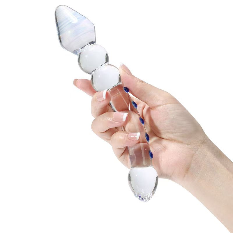 7.8 Inch Clear Glass Male Large Butt Plug