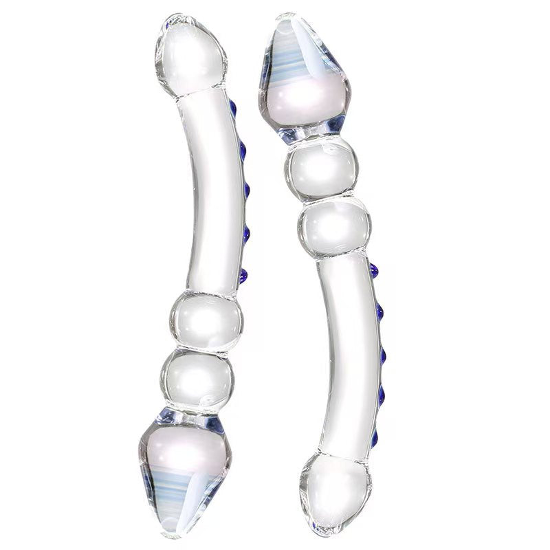 7.8 Inch Clear Glass Male Large Butt Plug