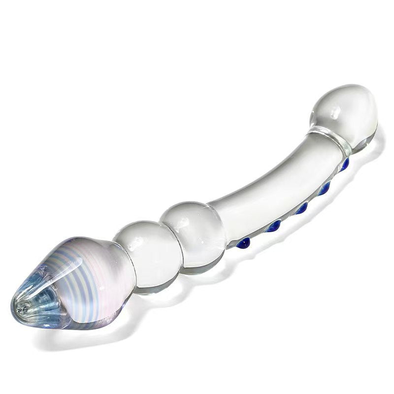 7.8 Inch Clear Glass Male Large Butt Plug