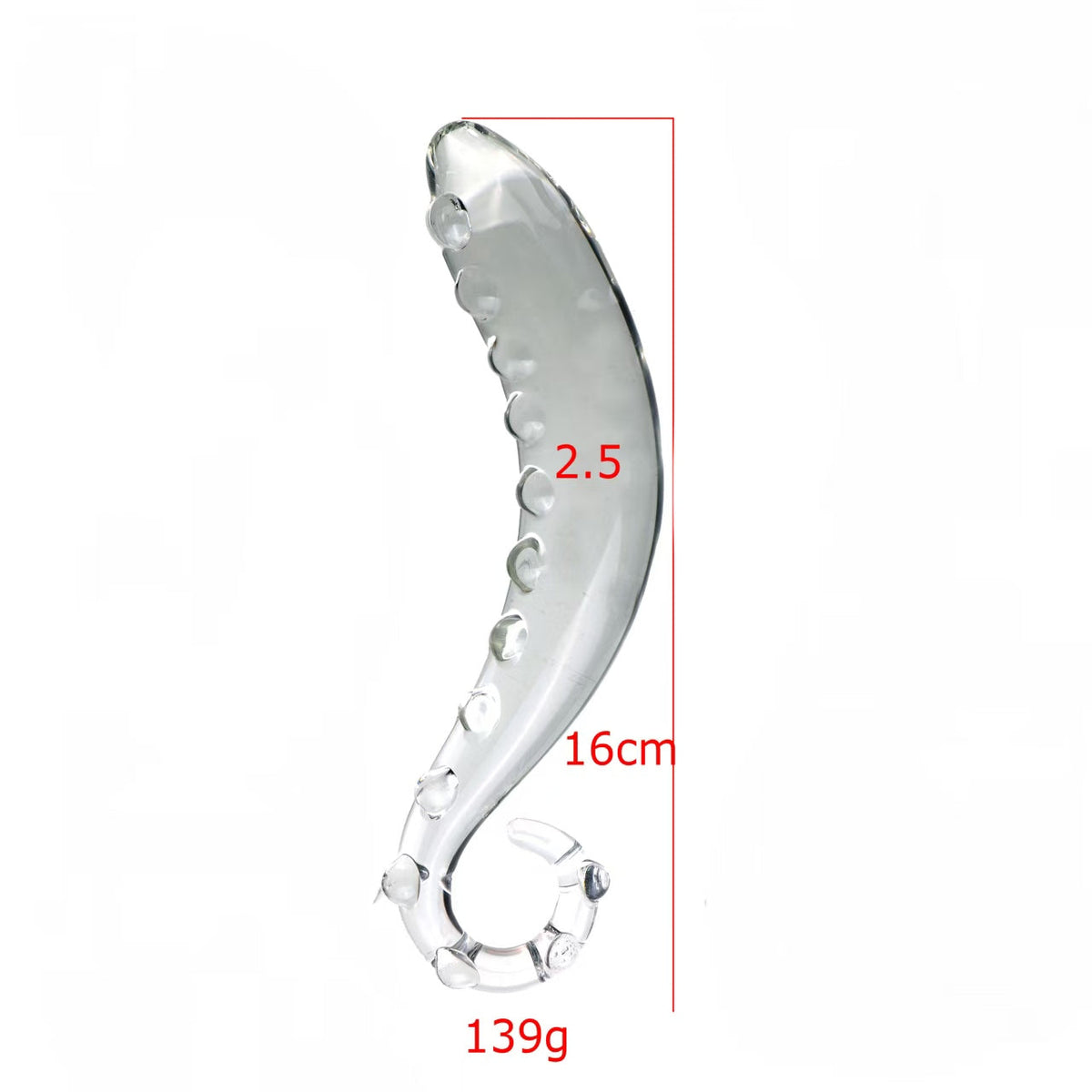 Clear Tentacle Raised Studded Glass Dildo