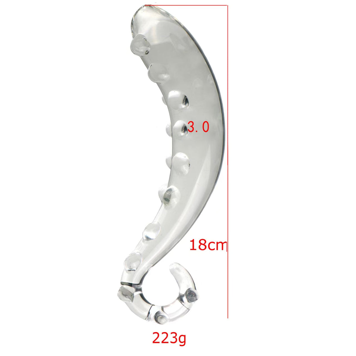 Clear Tentacle Raised Studded Glass Dildo