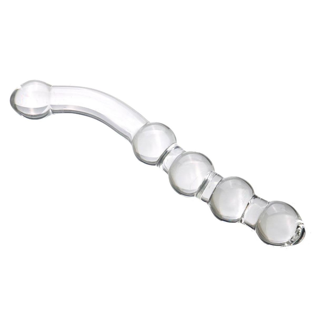 Pink Beads g-Spot Stimulator Glass Dildo