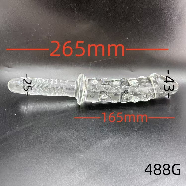 Safety Spiked Glass Dildo Sword with Handle