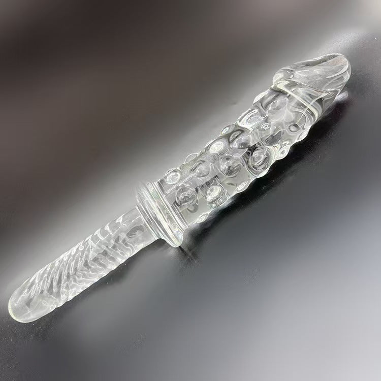Safety Spiked Glass Dildo Sword with Handle