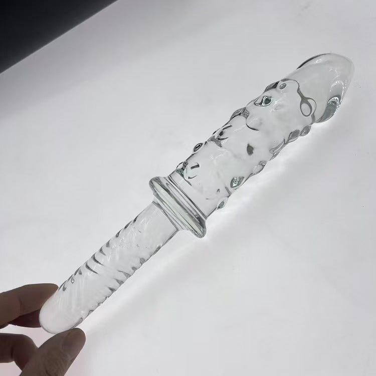 Safety Spiked Glass Dildo Sword with Handle