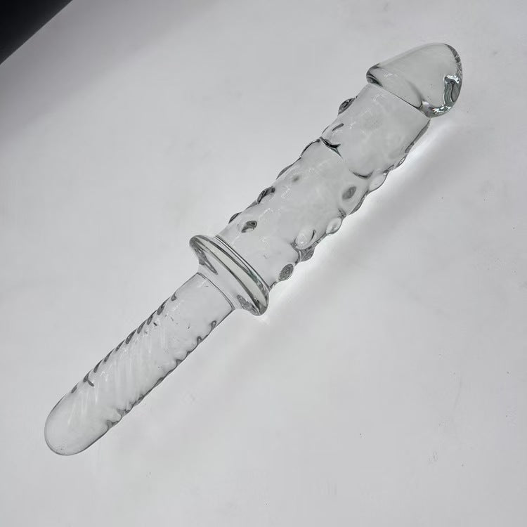 Safety Spiked Glass Dildo Sword with Handle