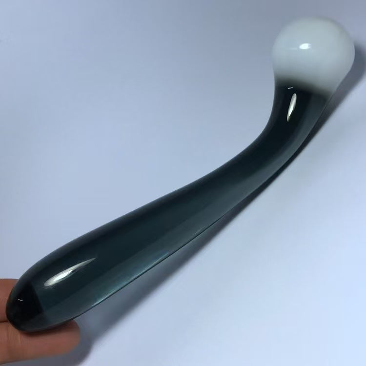 7.8 Inch Black White Double Ended Glass Dildo