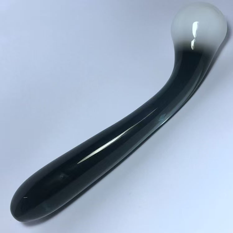 7.8 Inch Black White Double Ended Glass Dildo