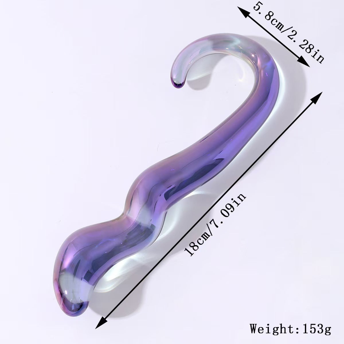 7 Inch Purple Clear G-Spot Glass Dildo