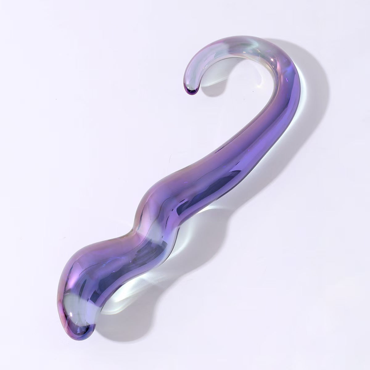 7 Inch Purple Clear G-Spot Glass Dildo