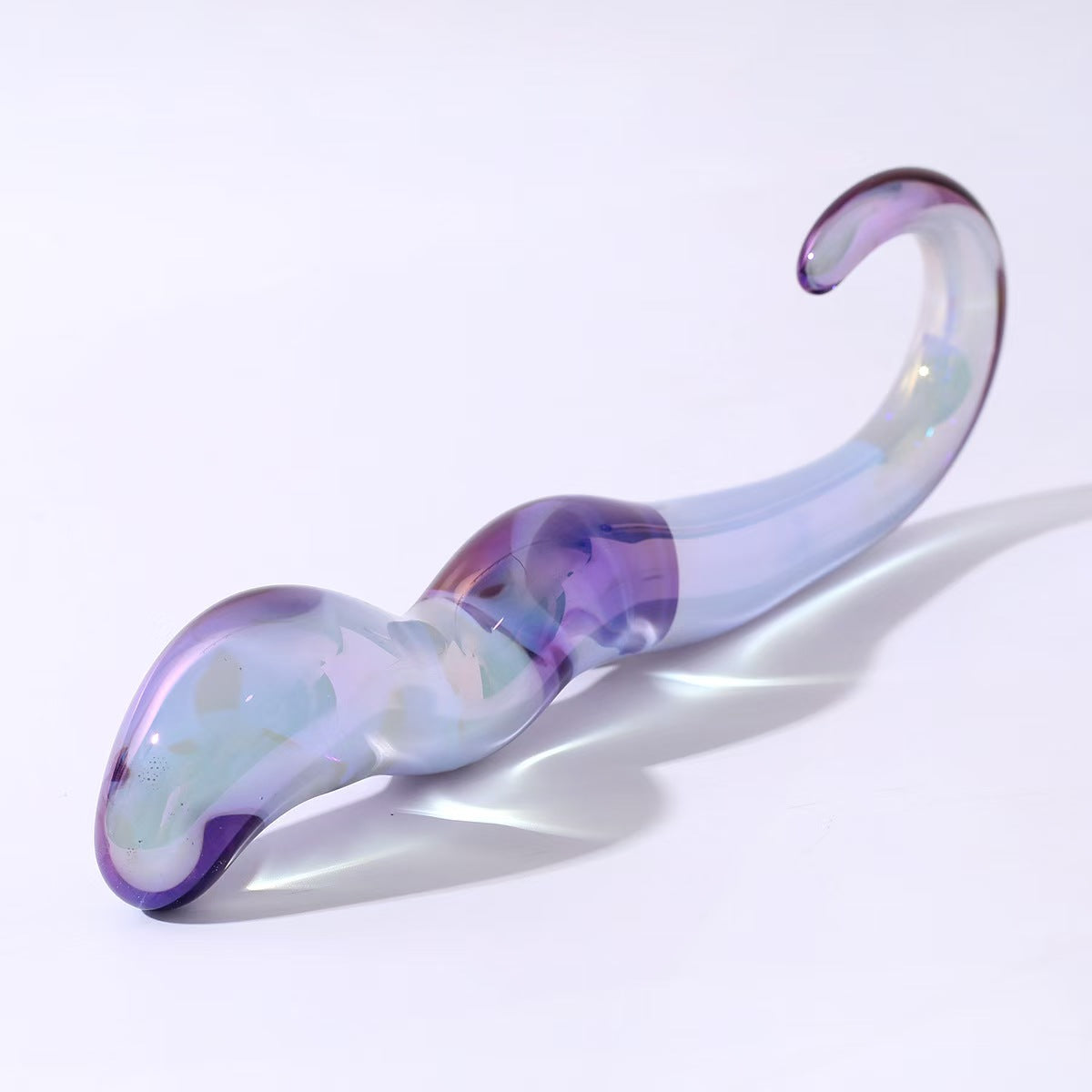 7 Inch Purple Clear G-Spot Glass Dildo