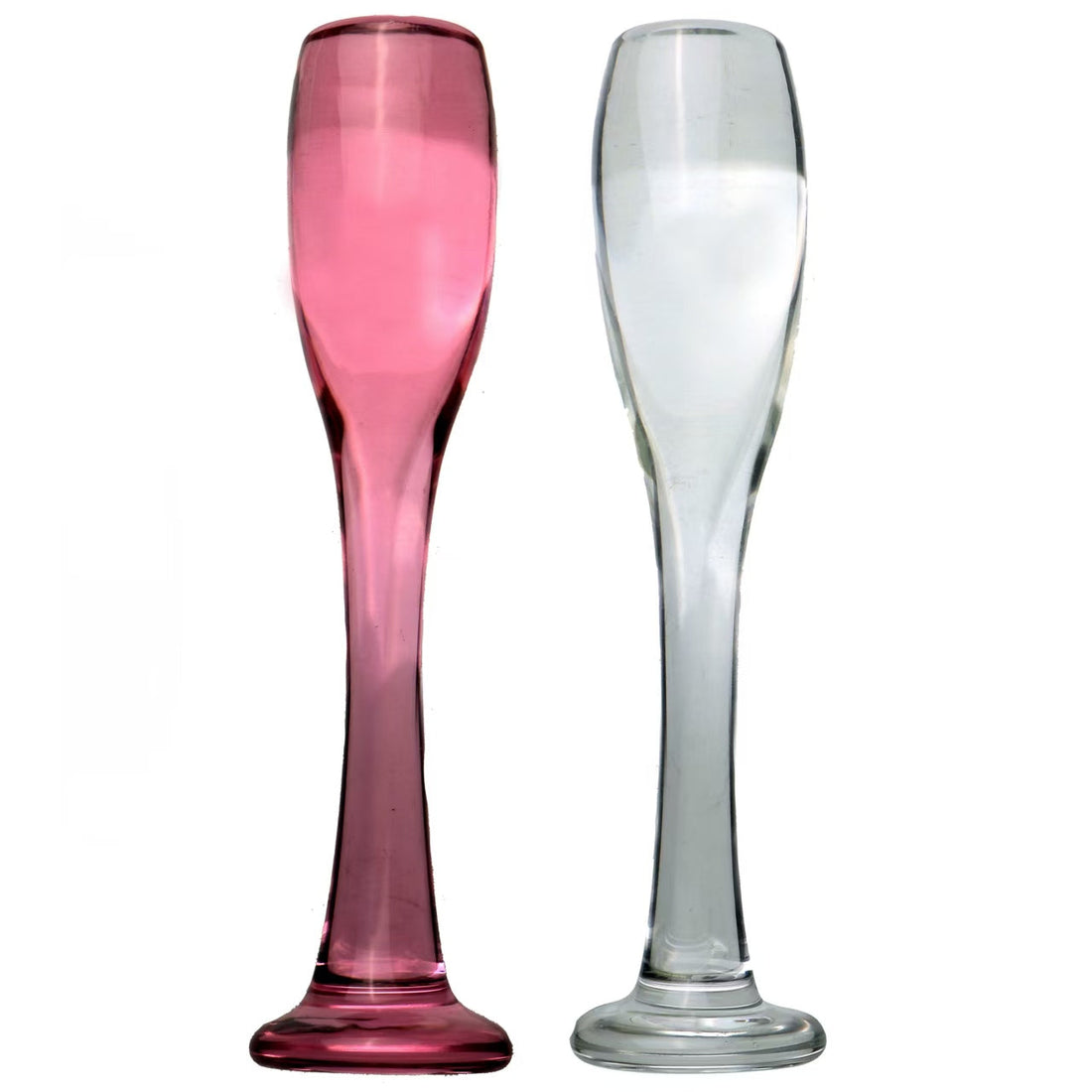 Red Wine Glass Clear Glass Anal Dildo