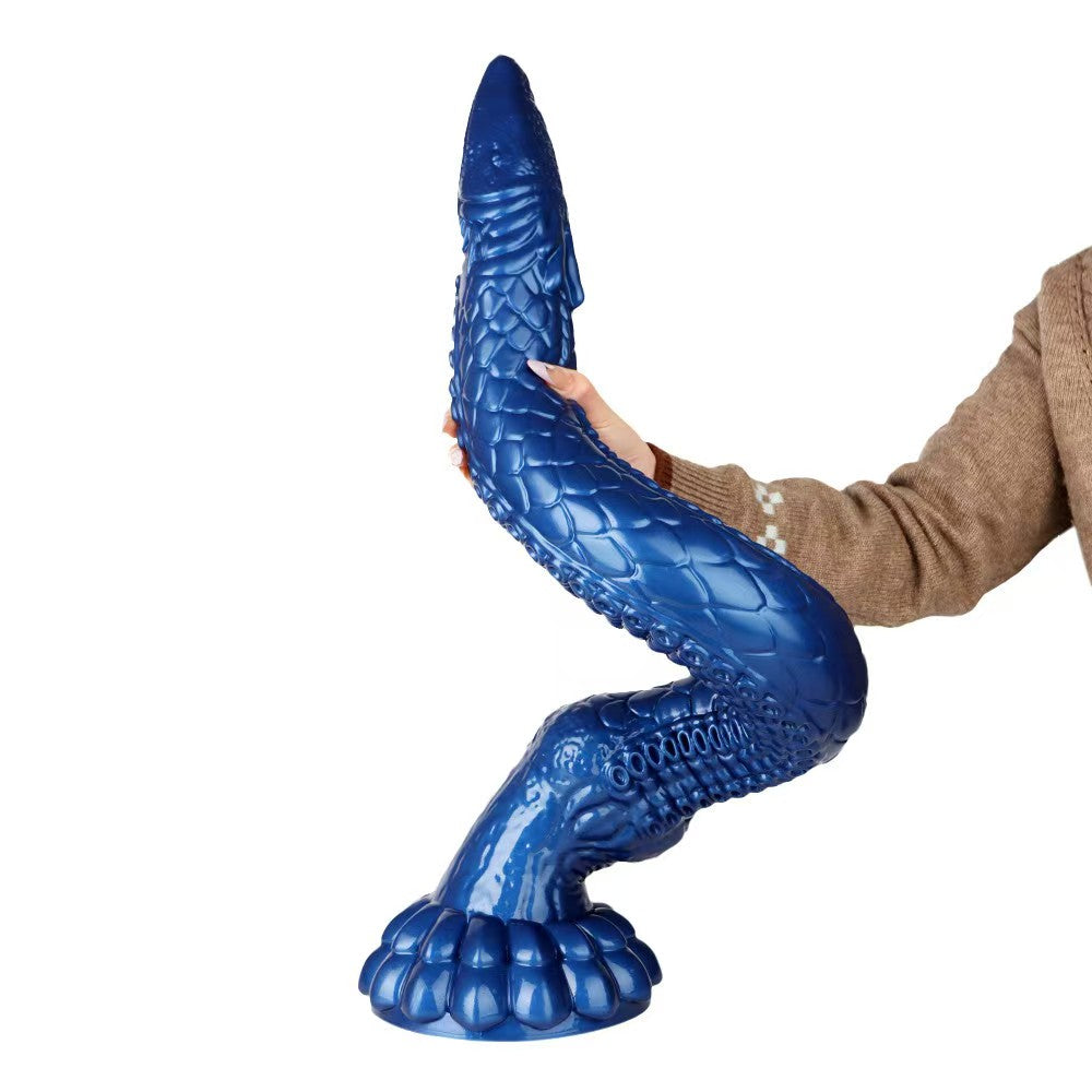 3 Foot Blue Fantasy Alien Textured Tentacle Dildo
