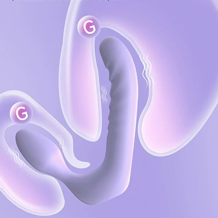 Purple Lesbian Double Vibrator Strapless Dildo
