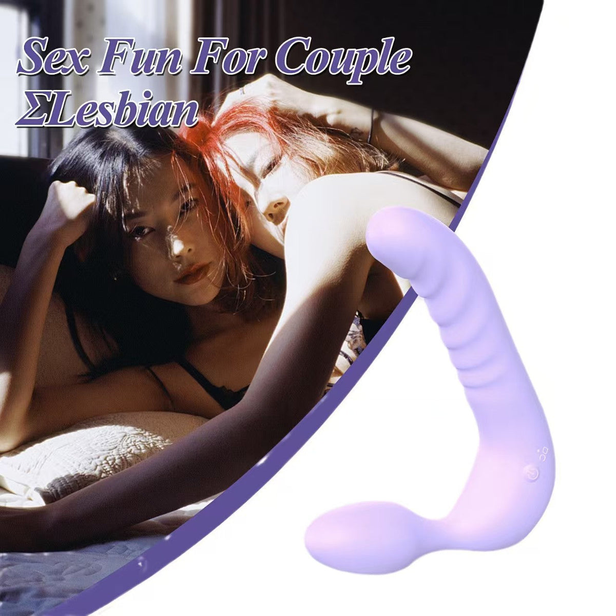 Purple Lesbian Double Vibrator Strapless Dildo