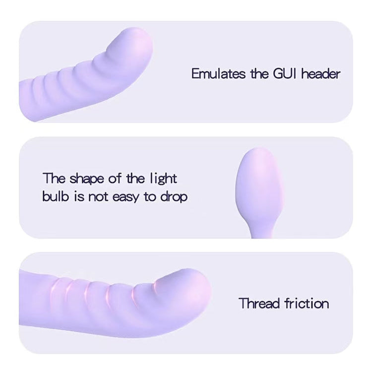 Purple Lesbian Double Vibrator Strapless Dildo