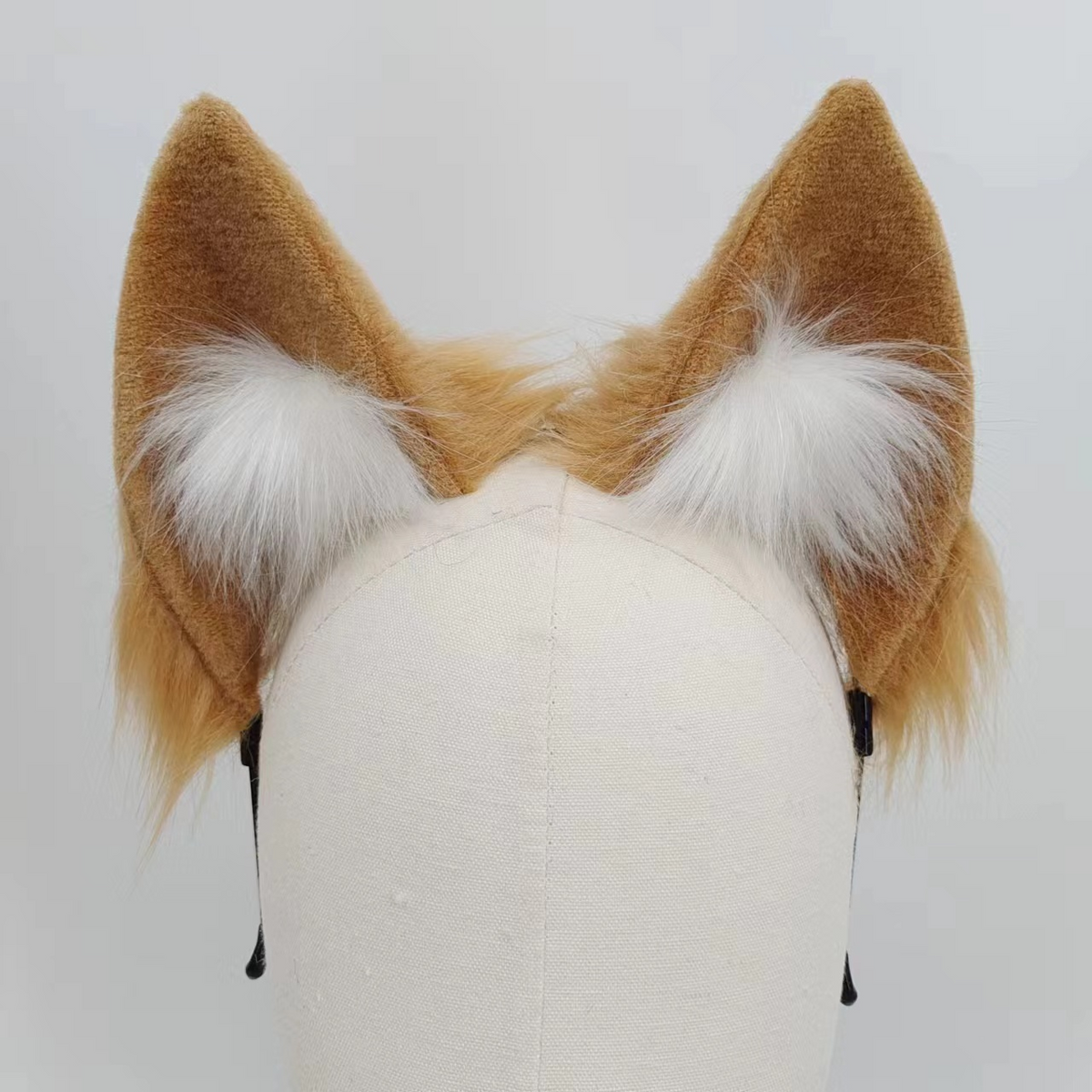 Orange Metal Real fox tail butt plug
