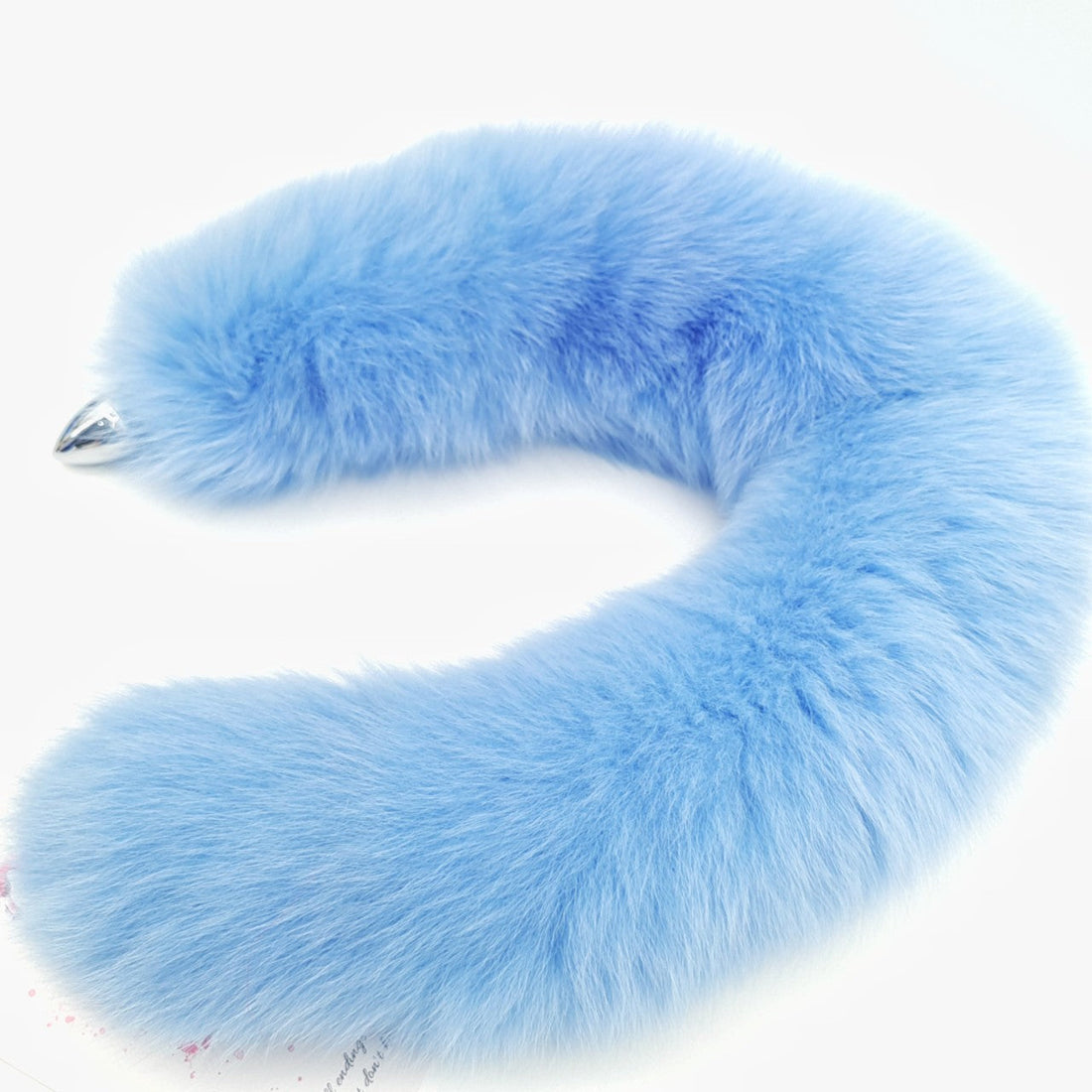 Blue Real Fox Tail Butt Plug Set