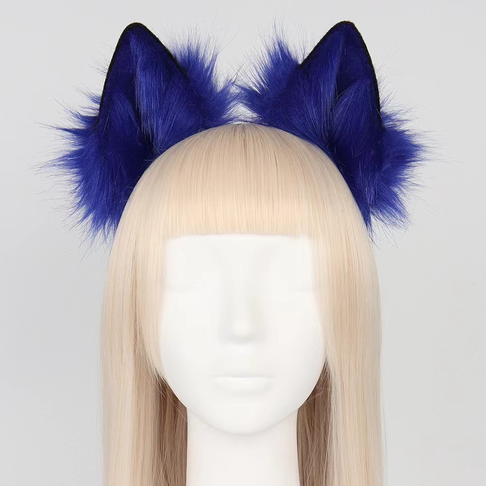 Blue Furry Metal Fox Tail Butt Plug