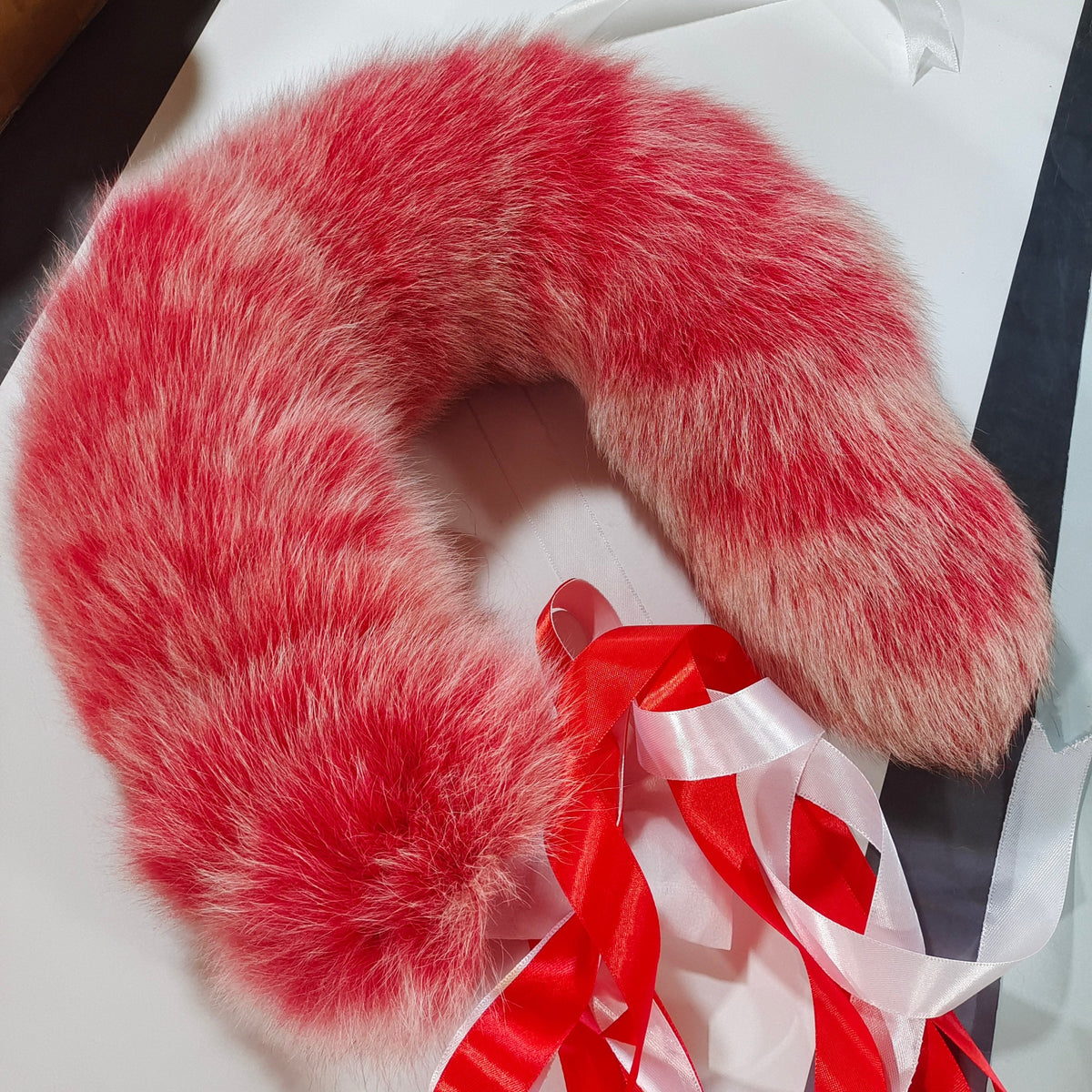 Red Metal Furry Fox Anal Plug Tail