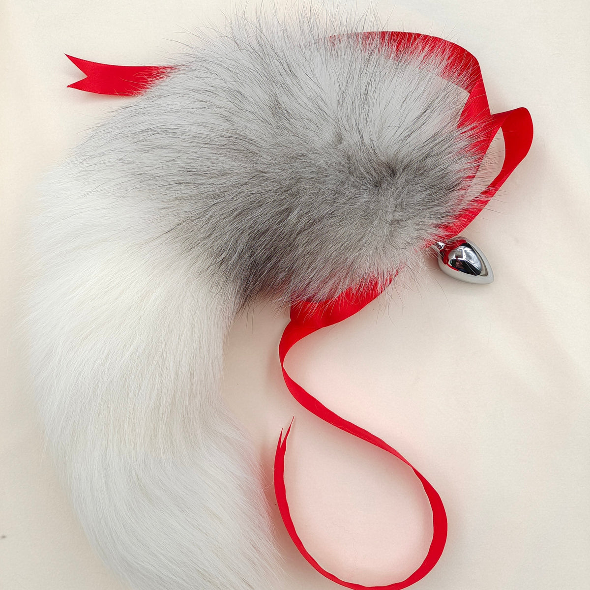 Cosplay White Furry Fox Anal Plug Tail