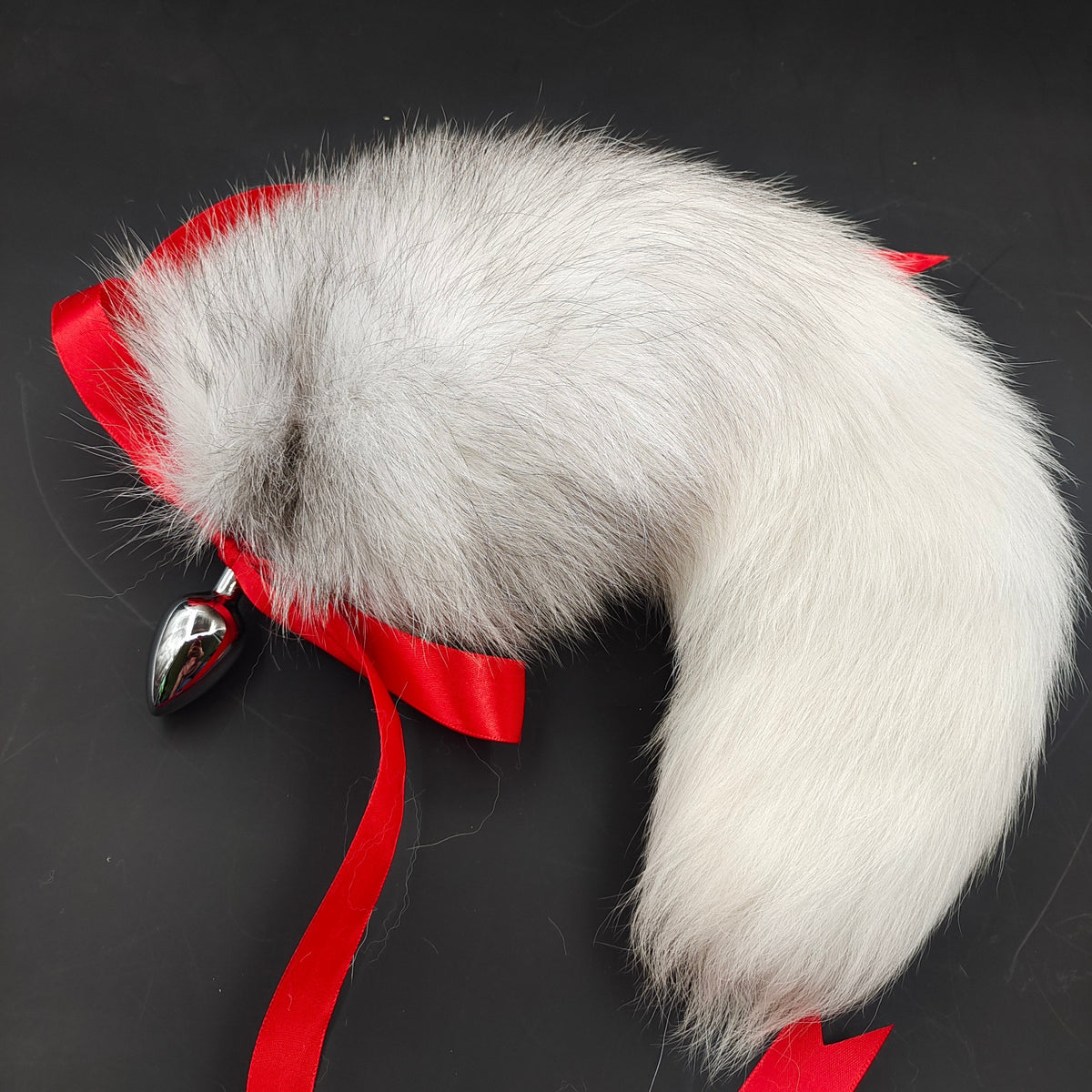 Cosplay White Furry Fox Anal Plug Tail