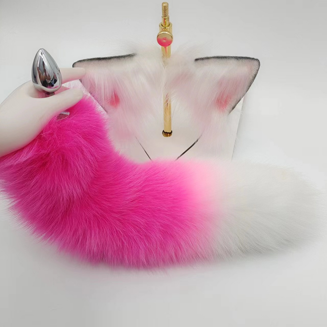 Pink Cute Fox Tail Female Butt Plug