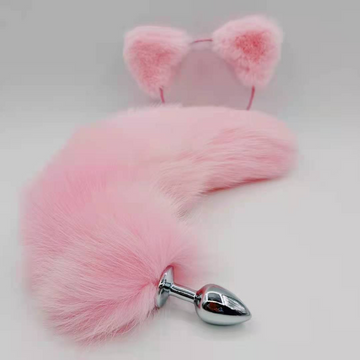 Pink Cute Fox Tail Anal Plug
