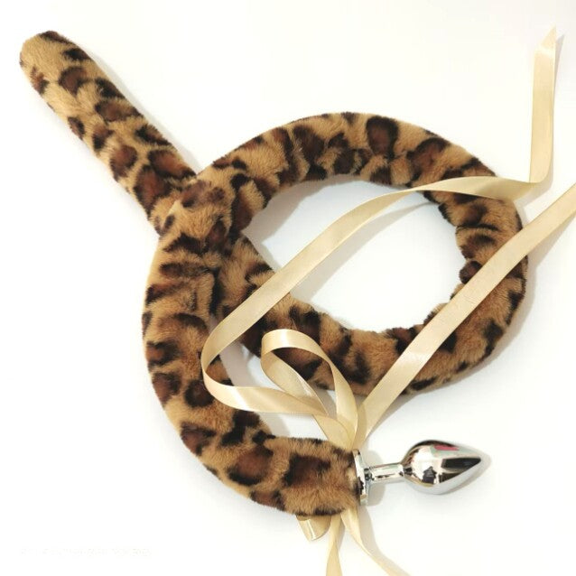 39 Inch Leopard Cat Long Tail Butt Plug