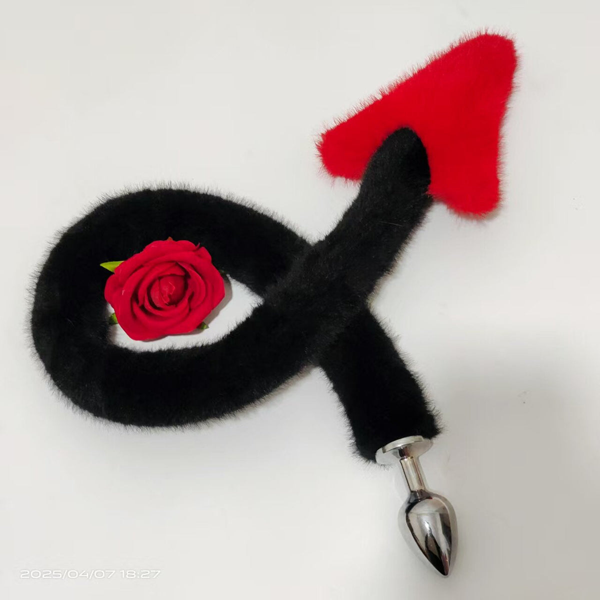 Black Devil Furry Tail BDSM Butt Plug