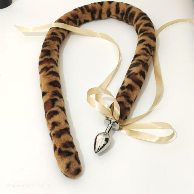 39 Inch Leopard Cat Long Tail Butt Plug
