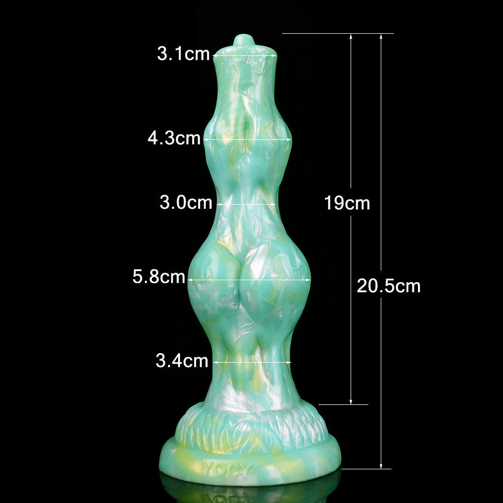 20.3 cm Silicone Green Double Knot Dog Dildo