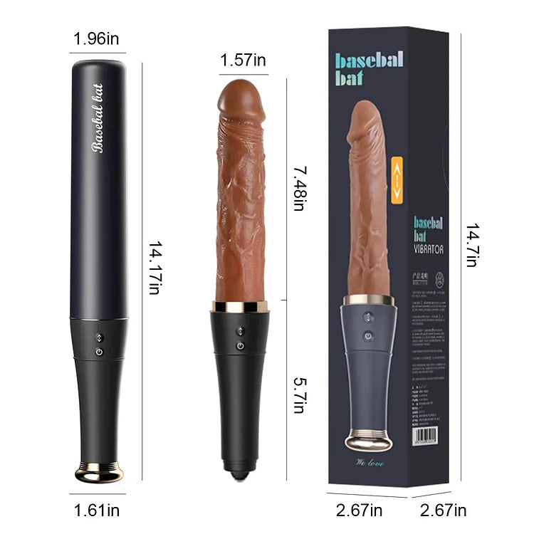 Discreet USB Recharge Baseball Thrusting Dildo