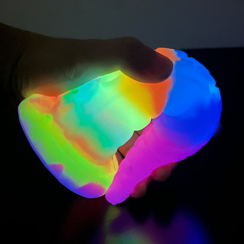 Rainbow Glow in the Dark Tongue Tentacle Dildo