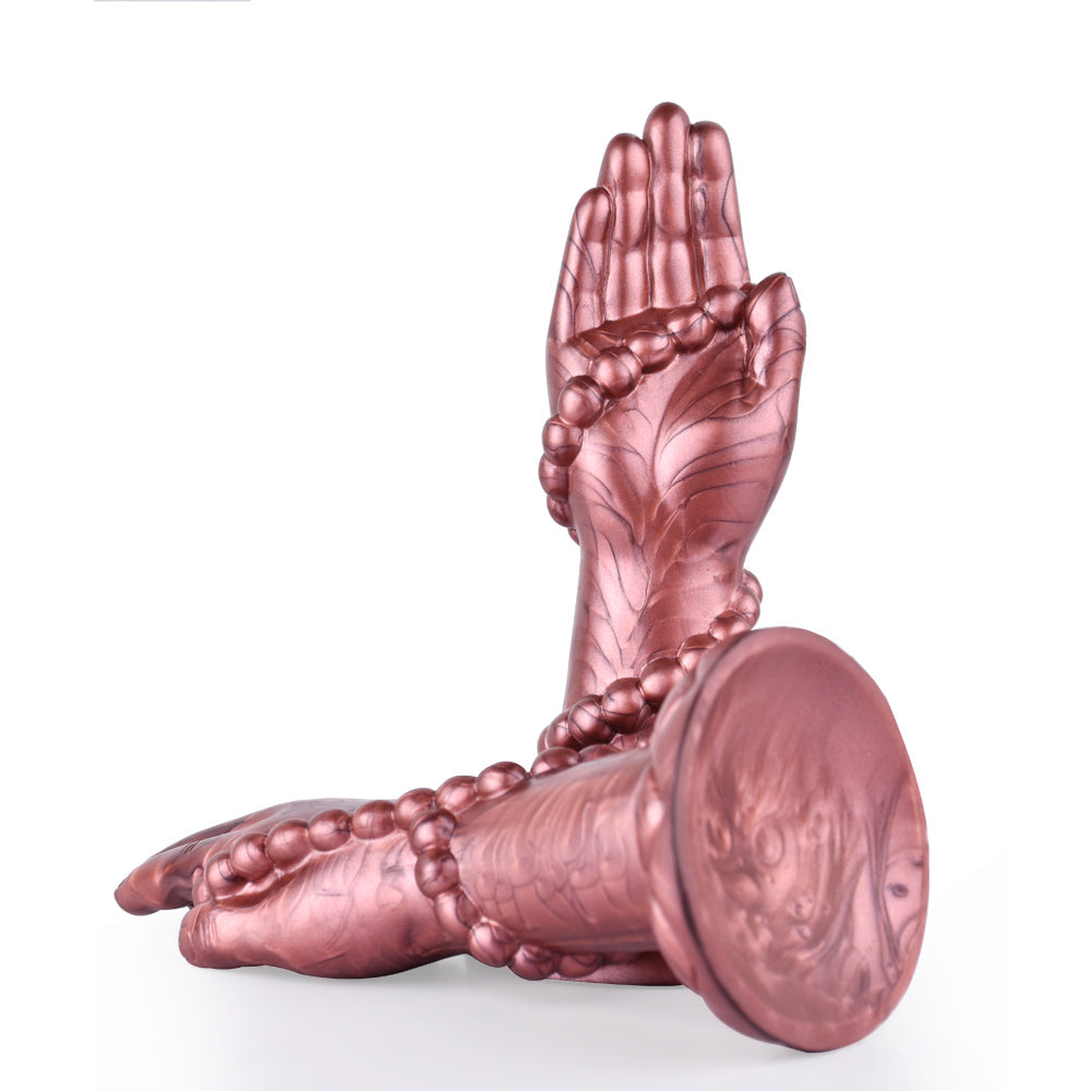 6.1 Inch Rose Beaded Textured Hand Fist Dildo