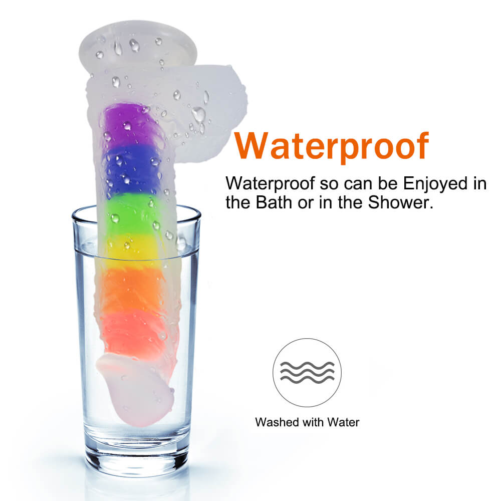 7.4 Inch Jelly Rainbow Soft Dual Density Dildo