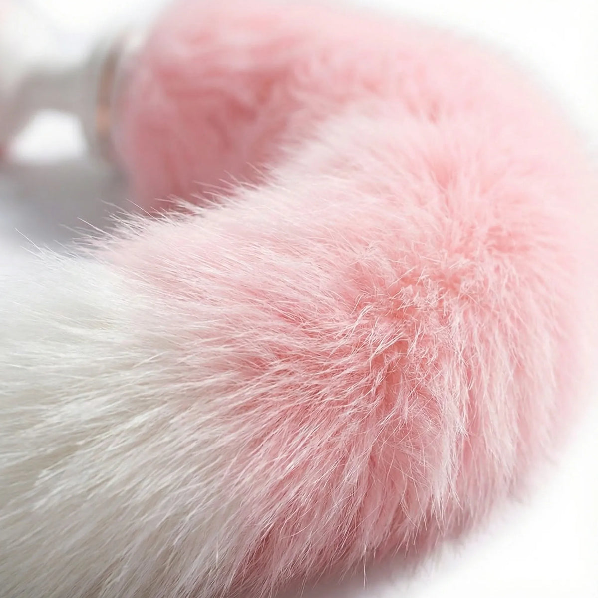 Pink Cute Furry Tail Vibrating Butt Plug