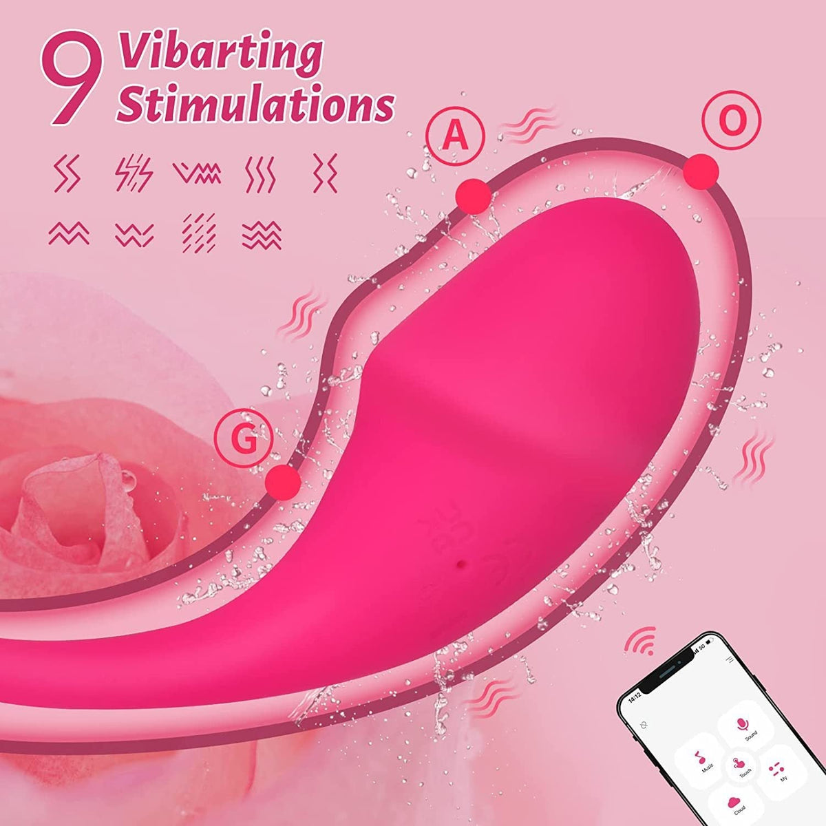 Pink APP Controlled Egg Vibrating Knickers