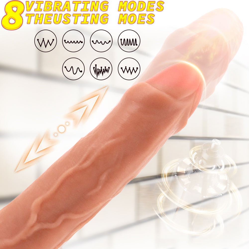 Foreskin 22.9 cm Realistic Vibrating Thrusting Dildo