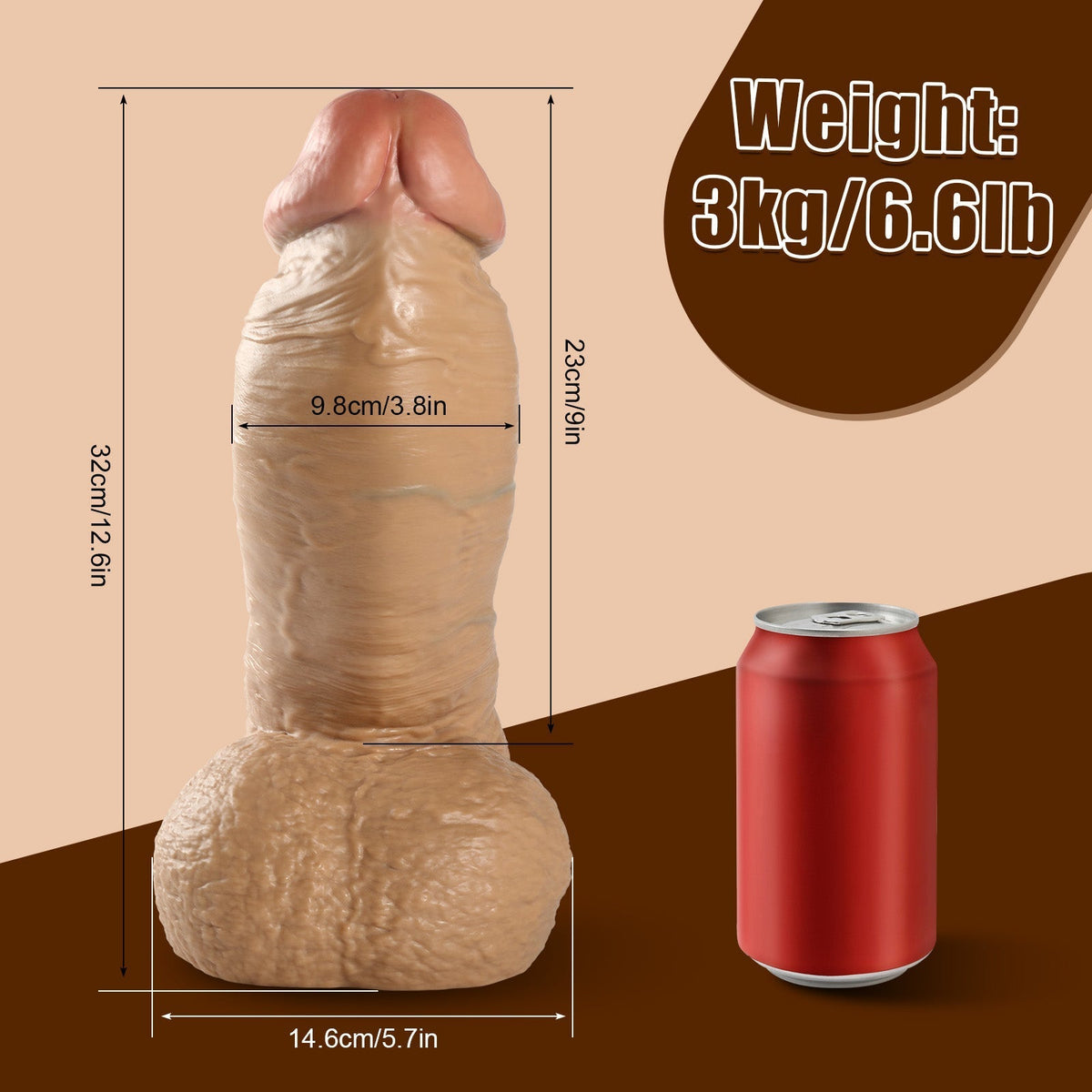 Extra Thick Dildo 9.8 cm Diameter anal