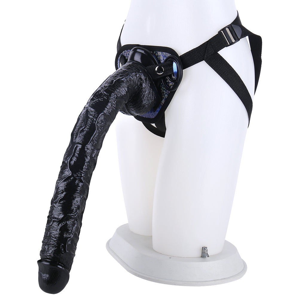 Huge Strap-On 43 cm Black Dildo