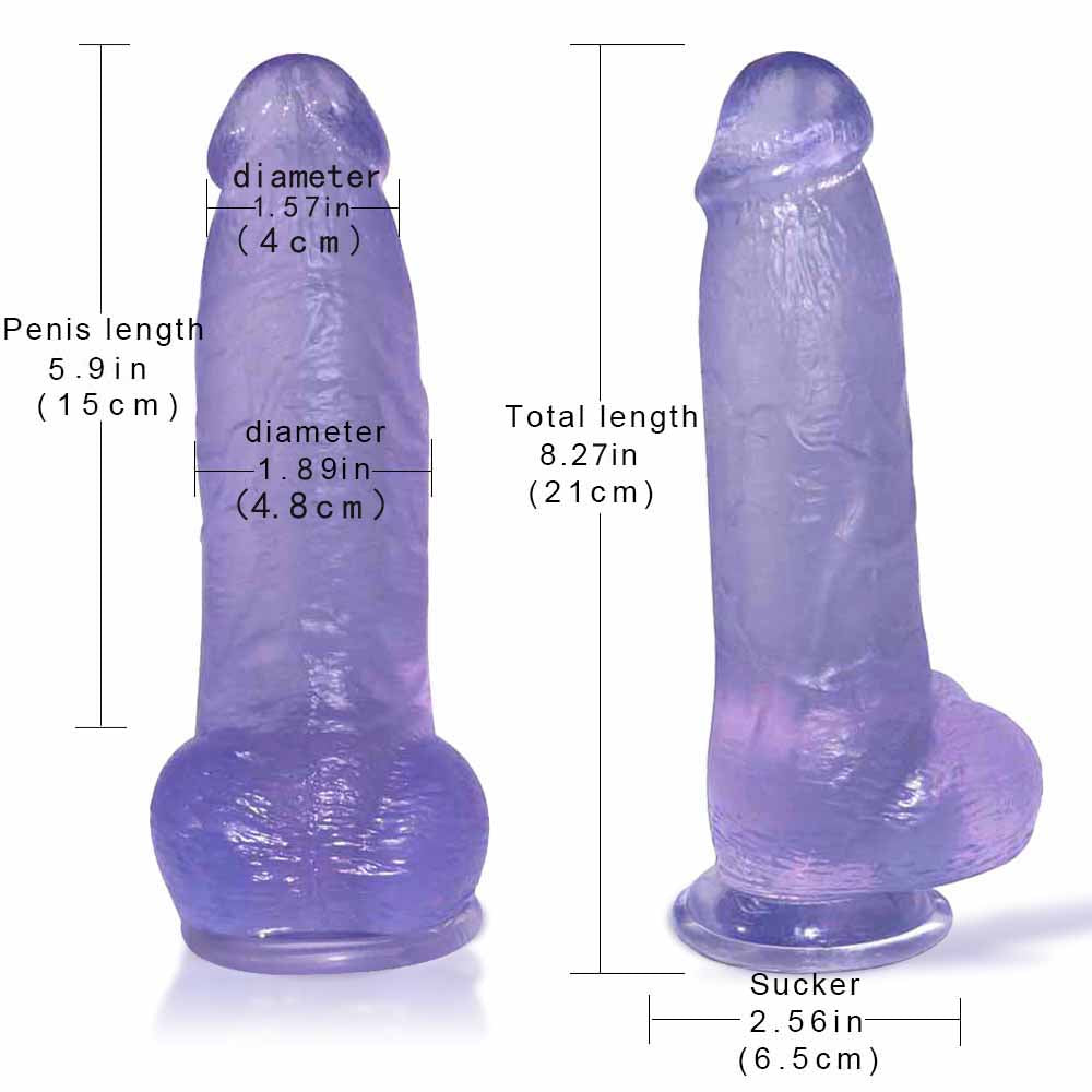21 cm Blue Texture Soft Jelly Dildo