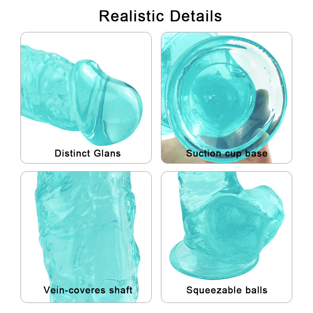 9 Inch Green Clear Jelly Textured Anal Dildo